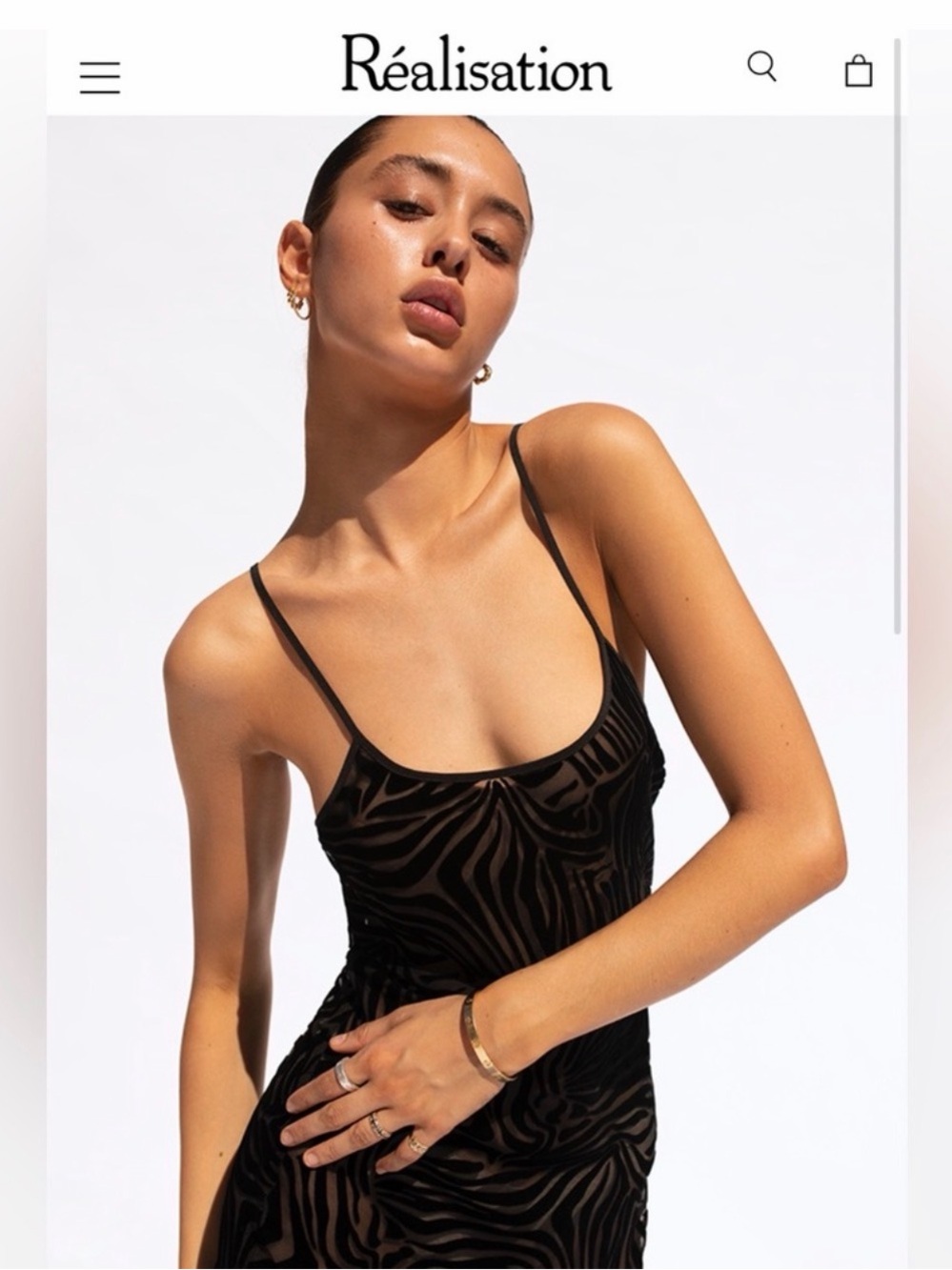 Réalisation Par Amber Zebra Slip Dress